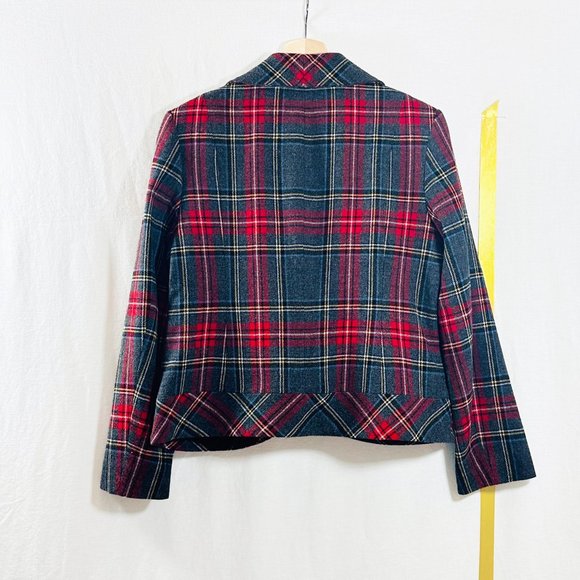 Vintage Pendleton, 100% Virgin Wool, Red and Grey Tartan plain. Pristine conditi - Picture 2 of 10